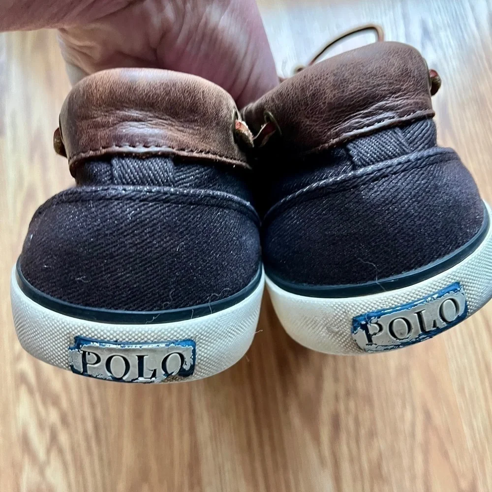 Ralph Lauren Polo Rylander boat shoes canvas/leather mens size 11.5 D